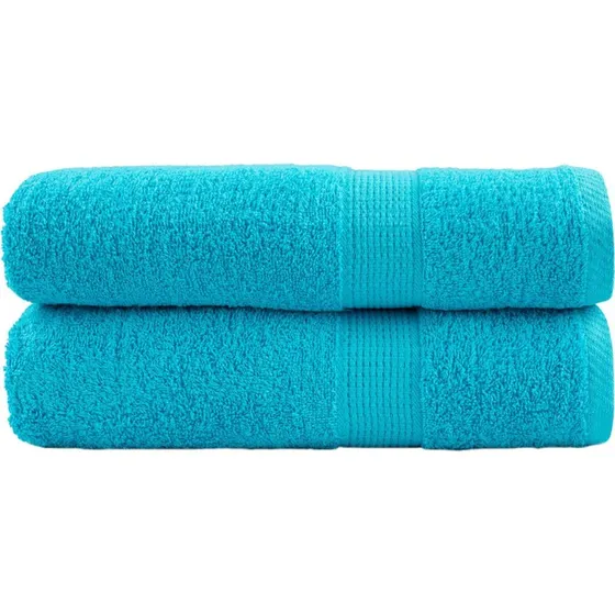SOLUND Premium håndklæder 2 stk 70x140 cm 600 g/m² – turkis