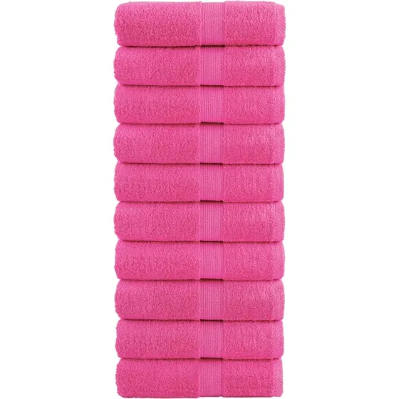 Gæstehåndklæder SOLUND 10 stk. 30x50 cm 600 g/m² - Pink