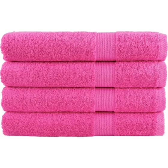 SOLUND premium hndklder 4 stk. 100x200 cm 600 g/m pink