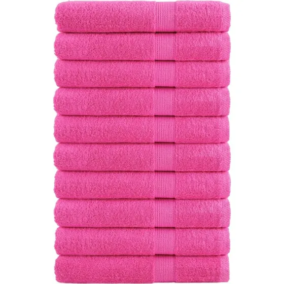 SOLUND Premium hndklder 10 stk 100x200 cm 600 g/m pink