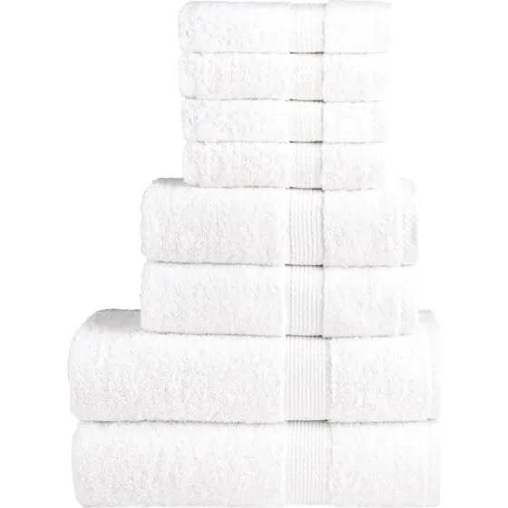 Premium SOLUND håndklæder 8 stk. 600 g/m², hvid