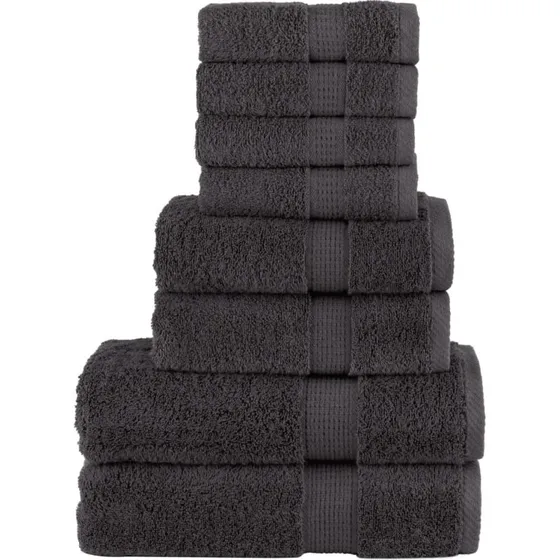 Premium SOLUND håndklæder 8 stk. 600 g/m² – Antracit