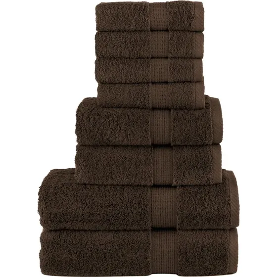 Premium SOLUND håndklæder 8 stk. 600 g/m² – Brun