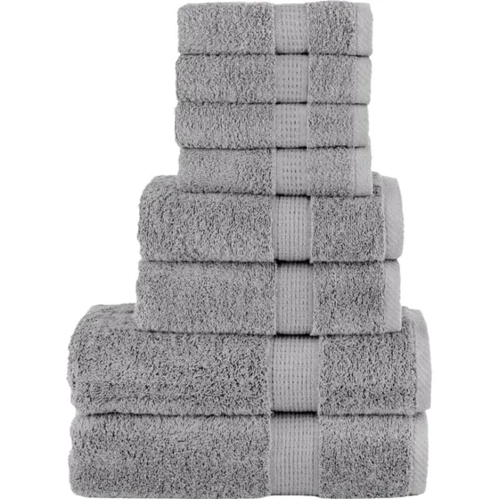 Premium SOLUND håndklæder 8 stk. 600 g/m² - grå