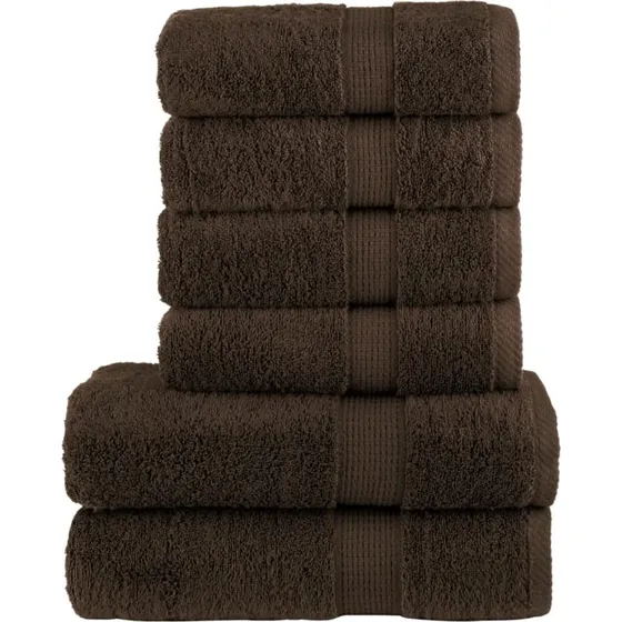 Håndklæder 6 stk. Premium SOLUND 600 g/m² brun