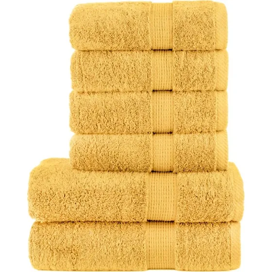 SOLUND Premium håndklæder 6 stk, 600 g/m² – guldfarvet
