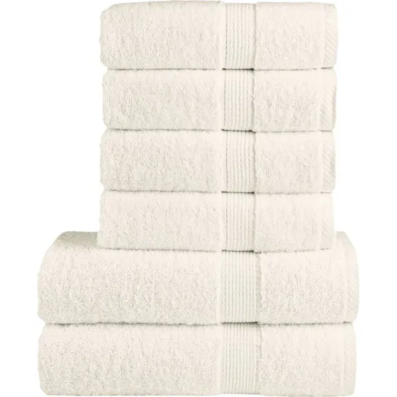 SOLUND Premium hndklder 6 stk. 600 g/m - creme