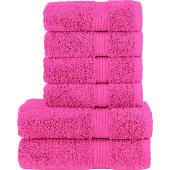 SOLUND premium håndklæder 6 stk 600 g/m² – lyserød