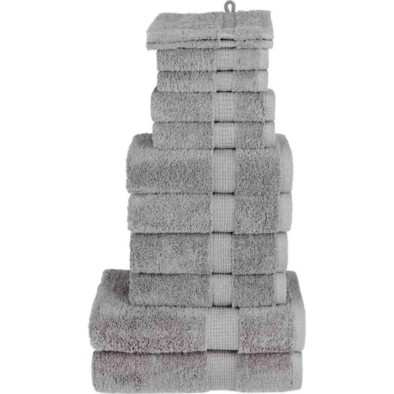 Håndklæder 12 stk. SOLUND Premium 600 g/m² - Grå