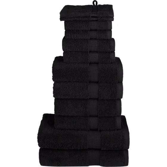 Premium SOLUND håndklæder 12 stk. 600 g/m² - Sort