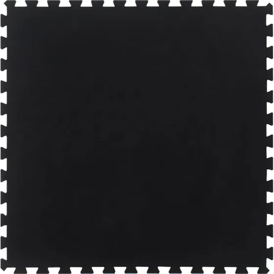 Gulvmtte 100x100 cm 12 mm i gummi - sort