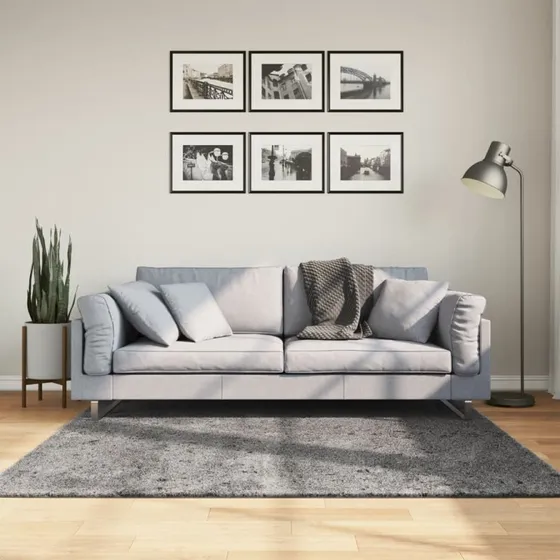 HUARTE gulvtæppe 160x160 cm kort luv – antracit