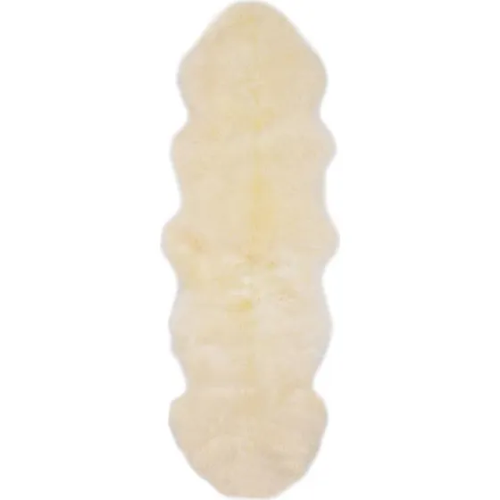 Ægte lammeskind gulvtæppe 60x180 cm - hvid