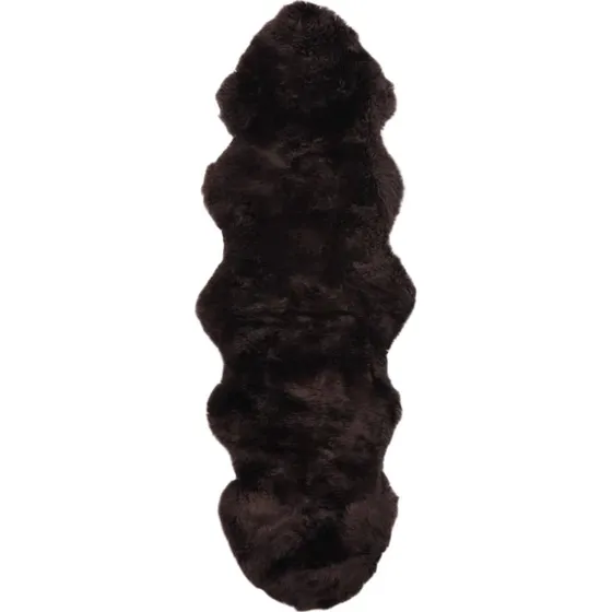 Gulvtæppe i ægte lammeskind 60x180 cm – brun