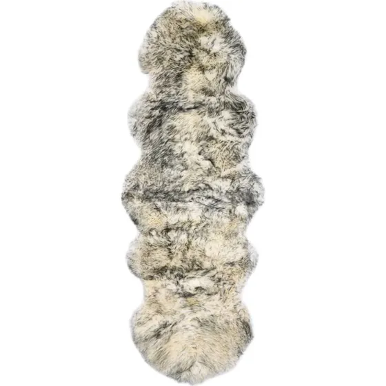 Gulvtæppe i ægte lammeskind 60x180 cm – gråmeleret