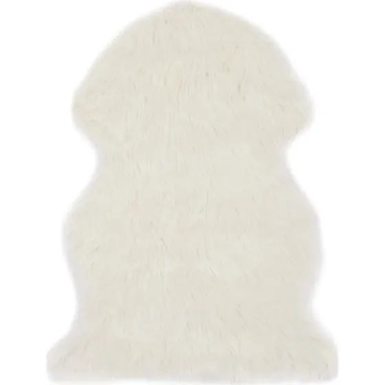 Kunstigt fåreskind gulvtæppe 60x90 cm, hvid