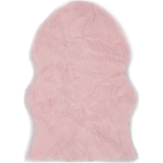 Gulvtæppe 60x90 cm kunstigt fårelæder - lyserød