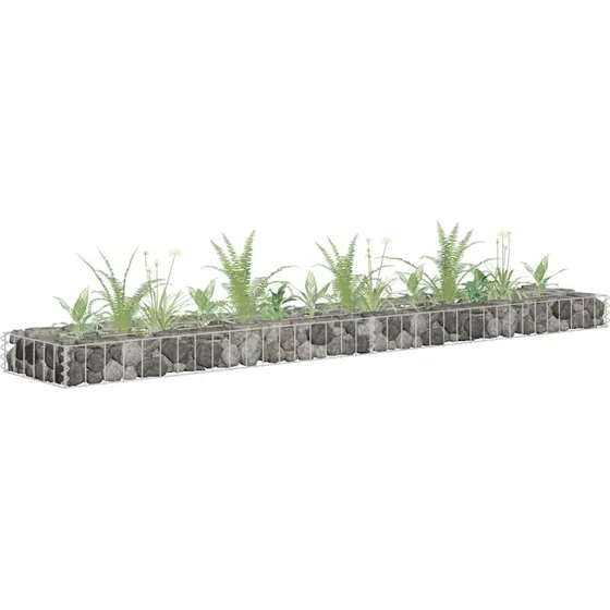 Gabion-højbed 180x30x10 cm i galvaniseret stål