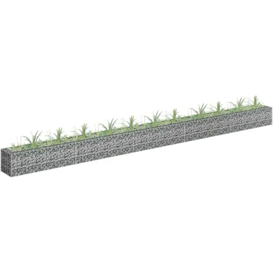 Gabion-højbed 450x30x30 cm i galvaniseret stål