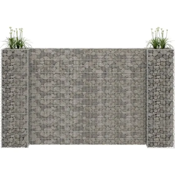 H-formet gabion-plantekasse 260x40x150 cm, stål