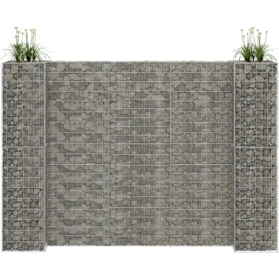 H-formet gabion-plantekasse 260x40x180 cm - stål