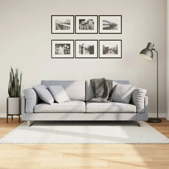 Gulvtæppe Oviedo 120x120 cm kort luv - creme