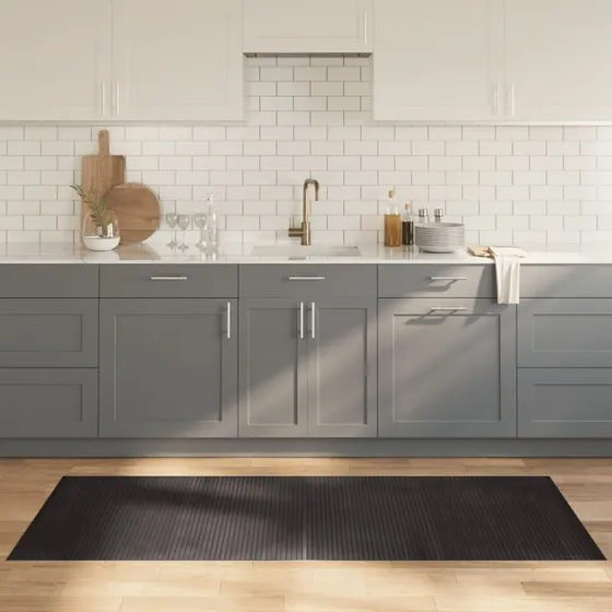 Bambusgulvtæppe 80x200 cm rektangulær mørkebrun