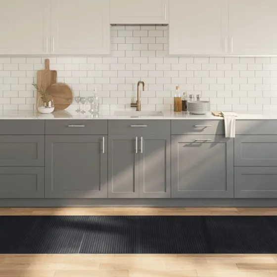 Bambusgulvtæppe 80x500 cm rektangulært - Sort