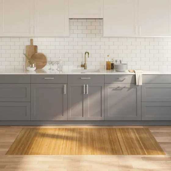 Bambusgulvtæppe 100x200 cm – naturfarvet, skridsikkert