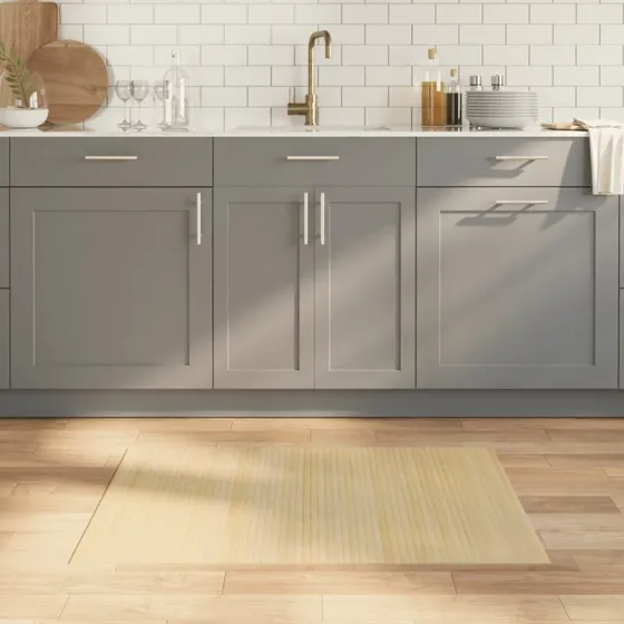 Bambus gulvtæppe 70x100 cm rektangulær - lys natur