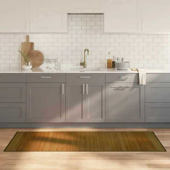 Bambusgulvtæppe 70x200 cm rektangulært - brun