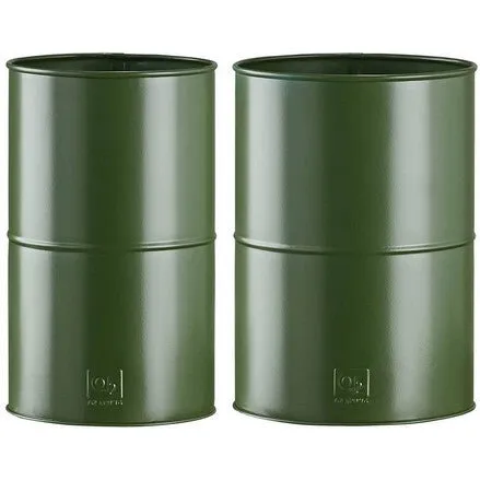 A2 Living Vase sæt, olivengrøn Ø12/Ø14 x H20 cm (2 stk)