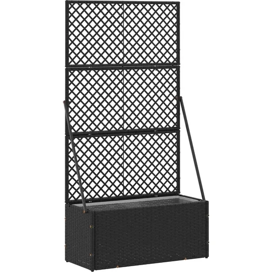 Sort metal plantekasse 70×30×135 cm