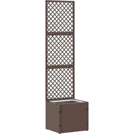 Plantekasse i brun metal 35×30×135 cm