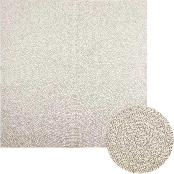 ZIZUR gulvtæppe 200x200 cm – jute-look, indendørs/udendørs