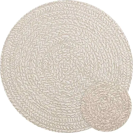 ZIZUR rundt gulvtæppe Ø90 cm - jute-look indendørs/udendørs