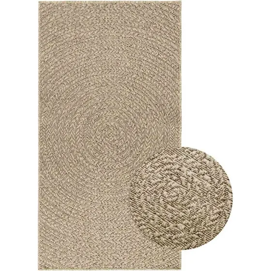 ZIZUR gulvtæppe beige 80x150 cm - jute-look (indendørs/udendørs)