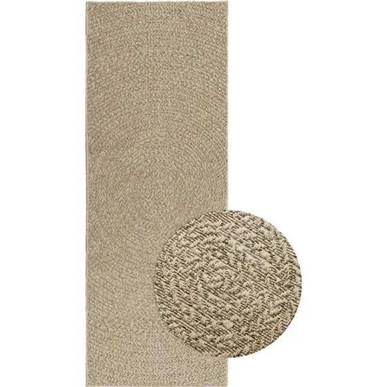 Gulvtæppe ZIZUR 80x200 cm – beige jute-look