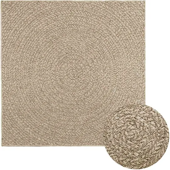 ZIZUR gulvtæppe 120x120 cm - jute-look indendørs/udendørs