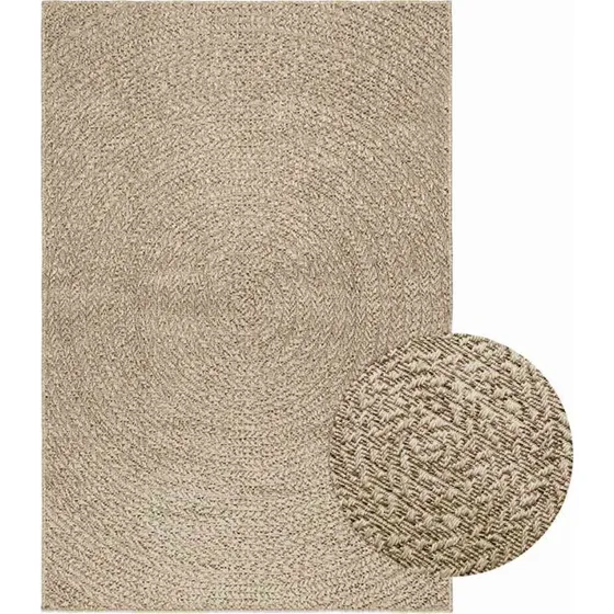 ZIZUR jute-look gulvtæppe 120x170 cm – beige (indendørs/udendørs)