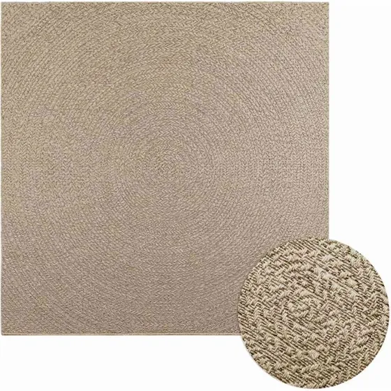 ZIZUR gulvtæppe 200x200 cm beige - jute-look