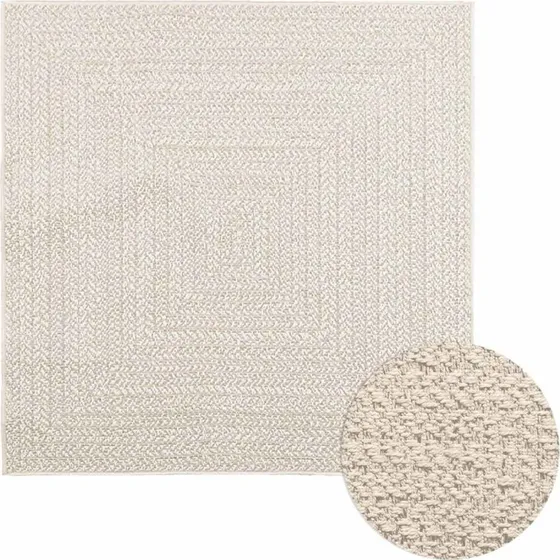 ZIZUR gulvtæppe 120x120 cm jute-look (indendørs/udendørs)