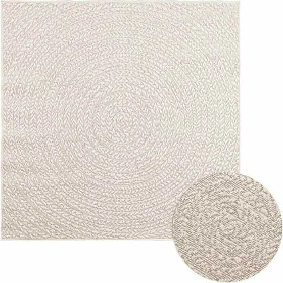 ZIZUR gulvtæppe 120x120 cm - jute-look (indendørs/udendørs)