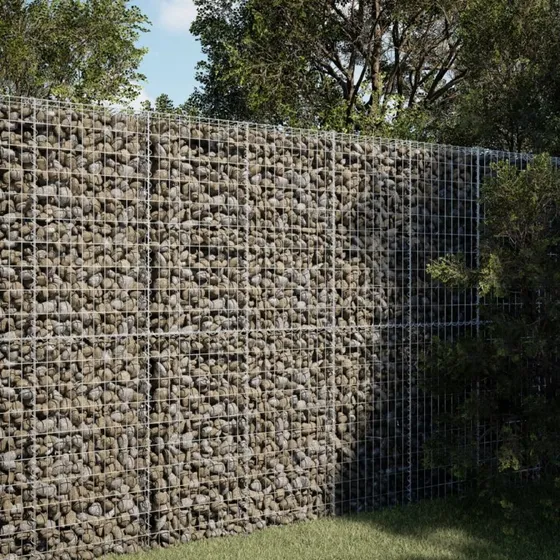 Gabionkurv med cover 150x100x200 cm - galvaniseret jern