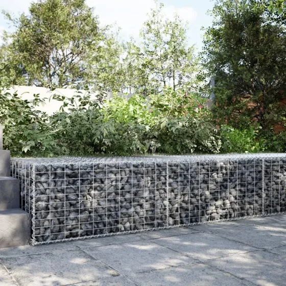 Gabionkurv med cover 200x100x50 cm – galvaniseret