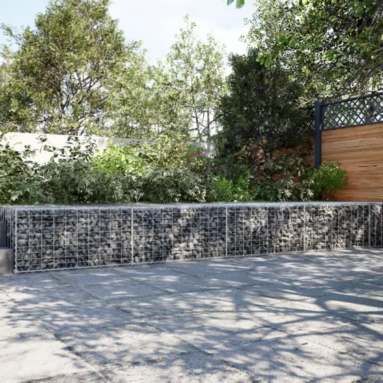 Gabionkurv med cover 1000x100x50 cm - galvaniseret