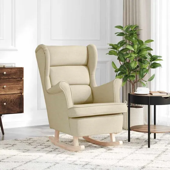 Gyngestol 74x90x102 cm i creme polyester