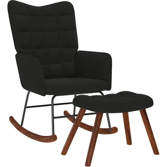 Sort gyngestol med skammel i fløjl