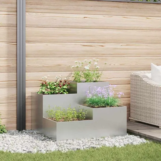 Galvaniseret Plantekasse 100x100x60 cm – Sølv