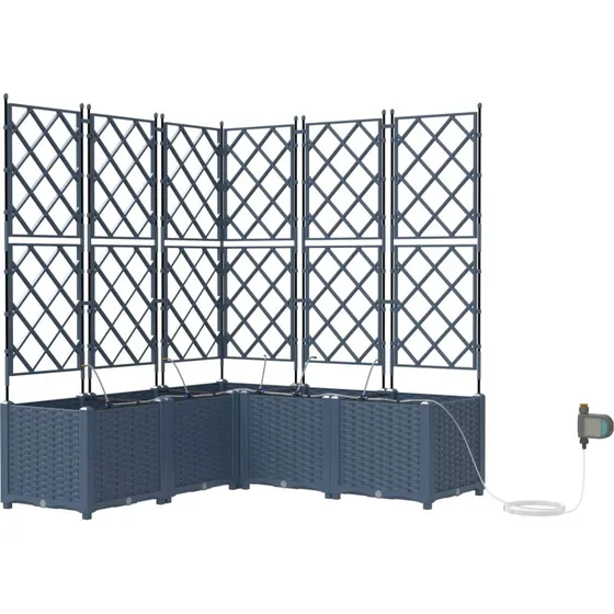 Havekrukker med espalier 2 stk Grå 80x40x143 cm